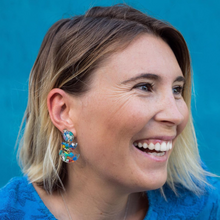 Load image into Gallery viewer, Bayview Triple Tier Half Moon Eco-Chic Earrings