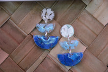 Load image into Gallery viewer, Blue Yonder Triple Tier Half Moon Earrings