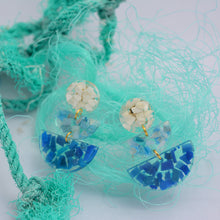 Load image into Gallery viewer, Blue Yonder Triple Tier Half Moon Earrings