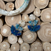 Load image into Gallery viewer, Blue Yonder Triple Tier Half Moon Earrings