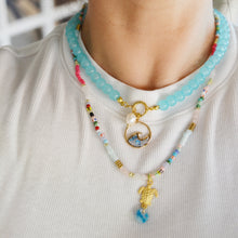 Load image into Gallery viewer, Blue Wave Beaded Necklace
